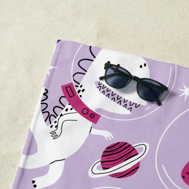 Toalha De Praia Dinossauros Espaciais, Dinossauros Cutos, Estrelas (In Situ)