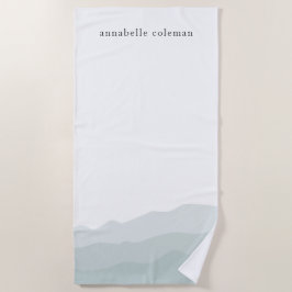 Toalha De Praia Dip Dye Sage Green Ombre Elegante