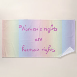 Toalha De Praia Direitos das mulheres são Direitos humanos Rainbow