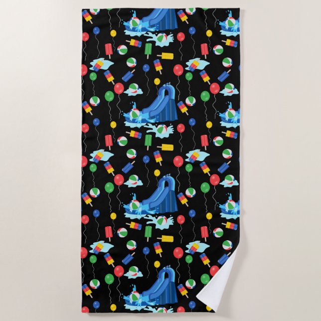 Toalha De Praia Diversão De Meninos De Vidro De Verão (Frente)