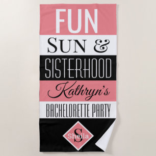 Toalha De Praia Diversão, Sol & Irmandade Personalizada