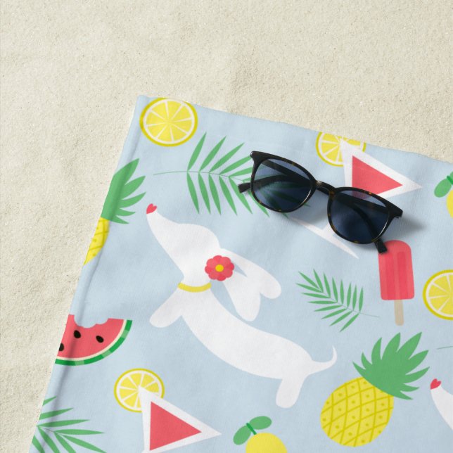 Toalha de praia do cão do Wiener do verão do (In Situ)