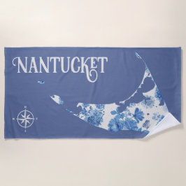 Toalha de praia do Nantucket, de cor azul e branca