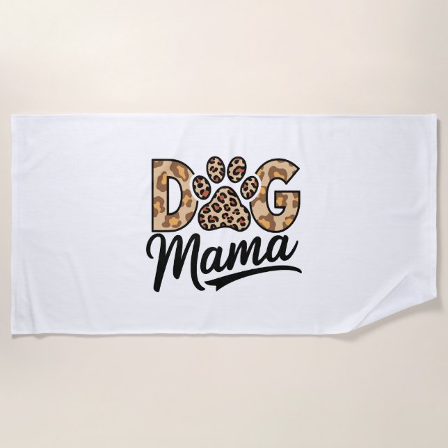 Toalha De Praia Dog Lover Leopard Print Paw (Frente)