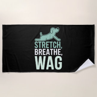 Toalha De Praia Doga Dog Yoga Pet Wellness Mindful Stretching     