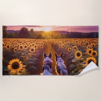 Toalha De Praia Dois amigos de cão