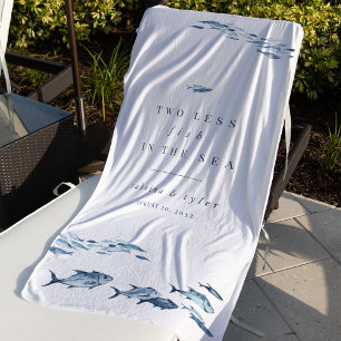 Toalha De Praia Dois Peixes a Menos no Casamento Marítimo