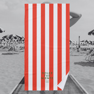Toalha De Praia Dolce Far Niente Itália Destino da Faixa Vermelha