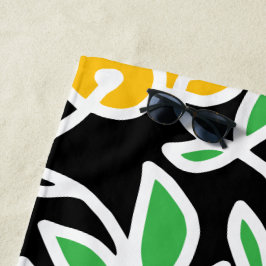 Toalha De Praia Doodle amarelo e verde