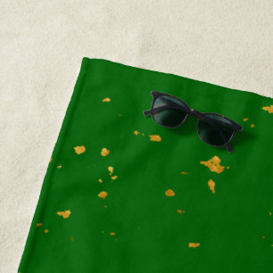 Toalha De Praia Dourados Flakes em Emerald Green