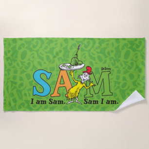 Toalha De Praia Dr. Seuss Eu sou Sam. Sam eu sou.