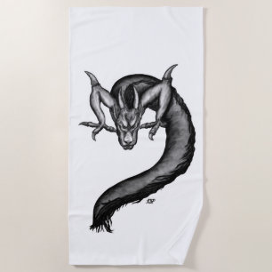 Toalha De Praia Dragão no estilo de tatuagem