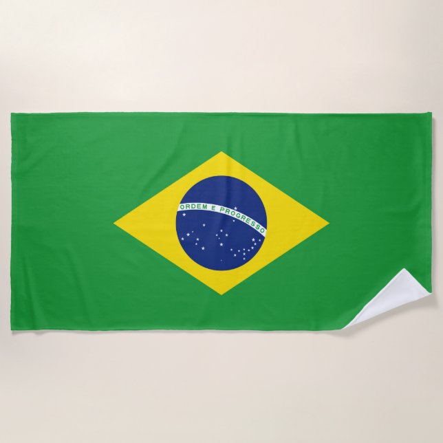 Toalha De Praia Drapeau Brésil (Frente)
