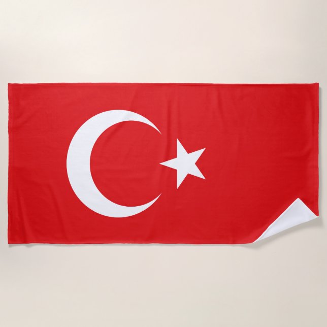 Toalha De Praia Drapeau Turquie (Frente)