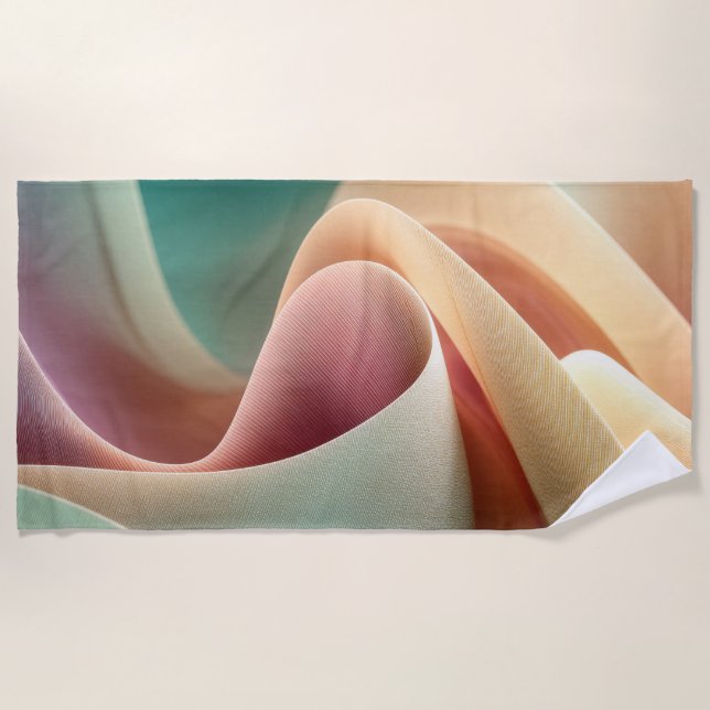 Toalha De Praia Drapejamento Abstrato com Fluxo de Gradiente Paste (Frente)
