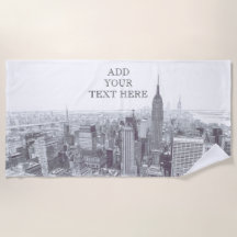 Drawing of New York City Landscape Custom