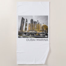 Dubai Marina Cidade UAE Skyline Vintage Panorama