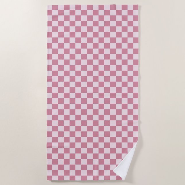 Toalha De Praia Dusty rose checkerboard pattern (Frente)