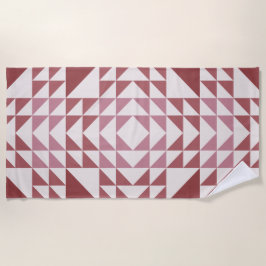Toalha De Praia Dusty Rose Geometric Quilt Pattern