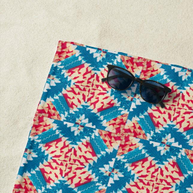 Toalha De Praia Eclectic Boho Red Turquoise X Azulejos (In Situ)