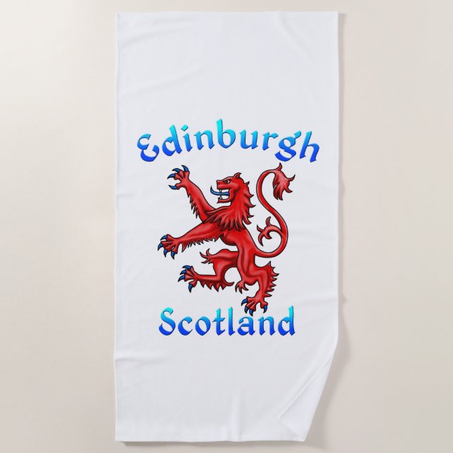 Toalha De Praia Edinburgh Scotland Lion Rampant Scottish Flag (Frente)