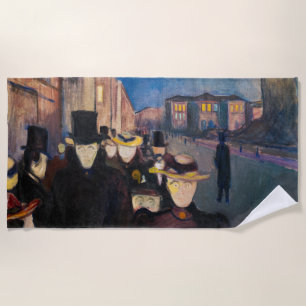 Toalha De Praia Edvard Munch - Noite em Karl Johan Street