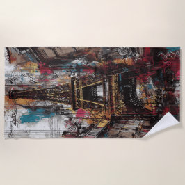 Toalha De Praia Eiffel Tower Street Art Paris Urban Graffiti 