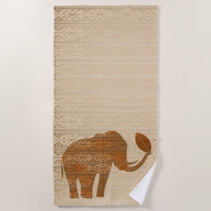 Toalha De Praia Elefante - Design de Arte Tribal