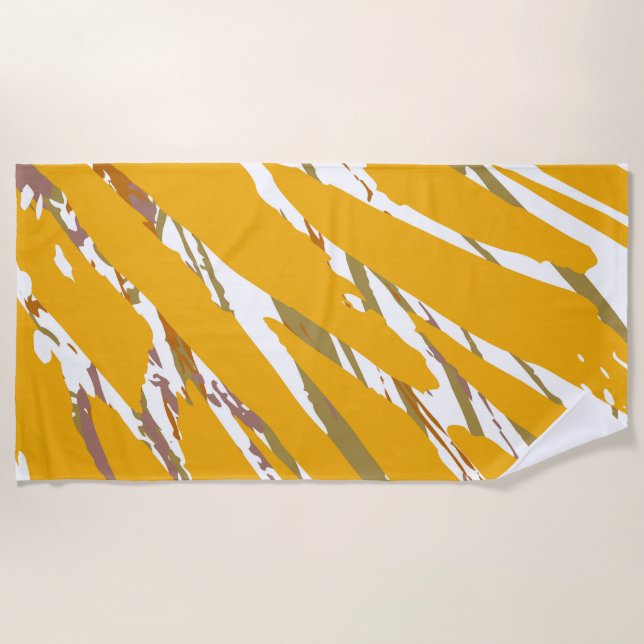 Toalha De Praia Elegância do Pincel do ouro (Frente)