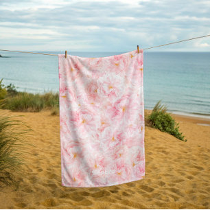 Toalha De Praia Elegante Cherry Blossom Patterno Design