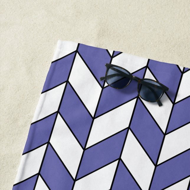 Toalha De Praia Elegante Herringbone Chevron Patterno (In Situ)