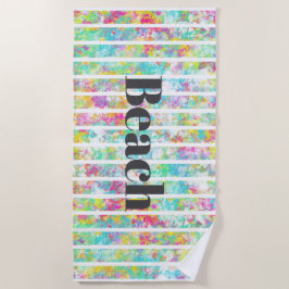 Toalha De Praia Elegante texto moderno sobre a aquarela alcitrante