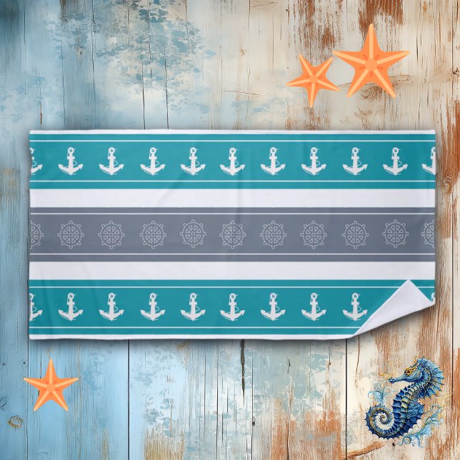 Toalha De Praia Elementos Náuticos para Barcos de Padrões (Criador carregado)