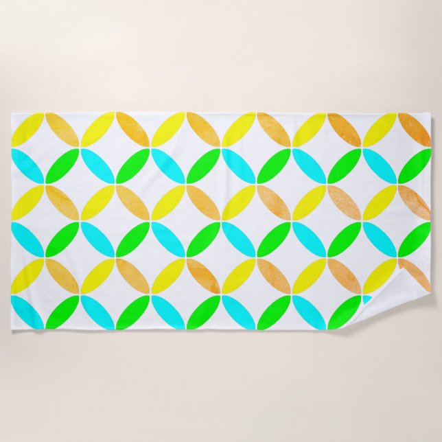 Toalha De Praia Ellipse Pattern Abstrato Art (Frente)