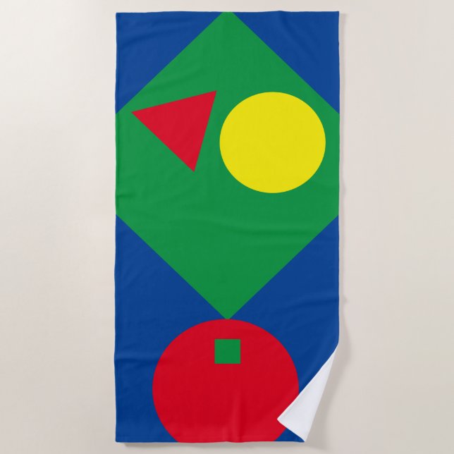 Toalha de praia em forma geométrica brilhante e es (Frente)