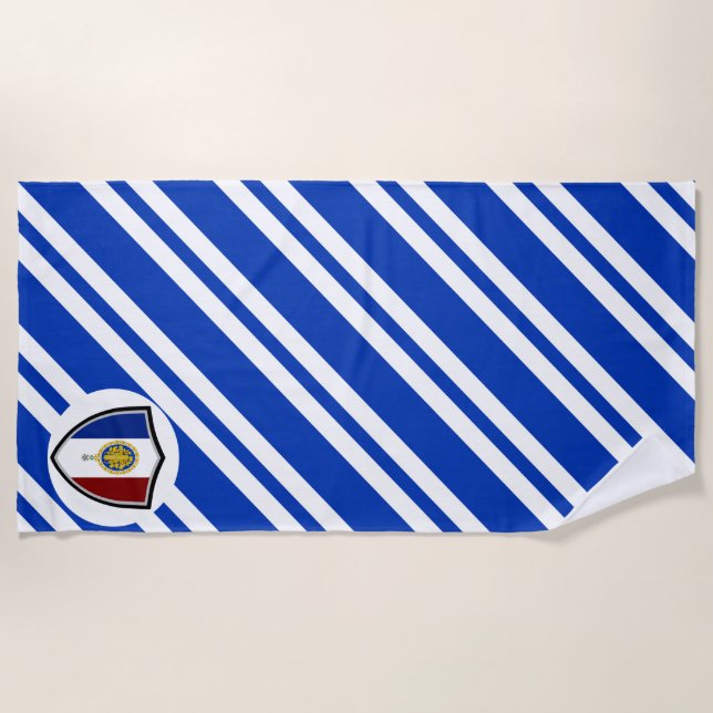 Toalha de praia emblema da bandeira francesa (Frente)