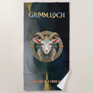 Toalha De Praia Emblema de Cabra Grimmloch RPG de Fantasia