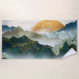 Toalha De Praia Emerald golden mountains