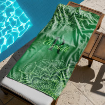 Emerald Green Elegante Mandala Monograma