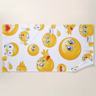 Toalha De Praia Emoji Pattern