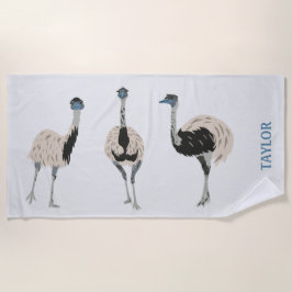 Toalha De Praia Emus Bird Personalizados