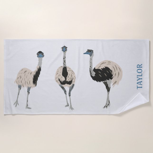 Toalha De Praia Emus Bird Personalizados (Frente)