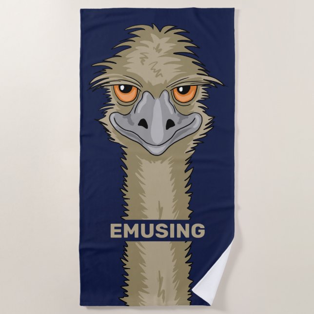 Toalha De Praia Emusing Funny Emu Pun (Frente)