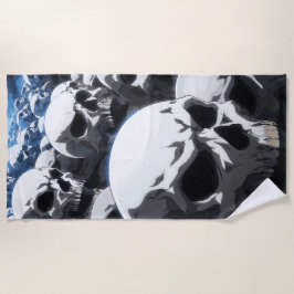 Toalha De Praia Endless Skull Field Dark Illustration