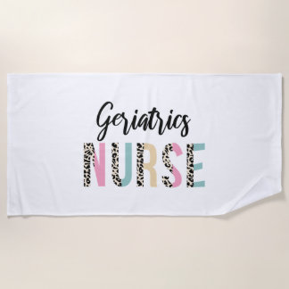 Toalha De Praia Enfermeira Geriatria Design Leopardo Cute - Presen