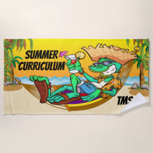 Toalha De Praia Engraçado Iguana School / Teacher Beach Towel