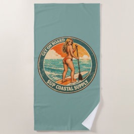 Toalha De Praia Entre no Quadro de Paddle SUP Pinup Loja de Surf R