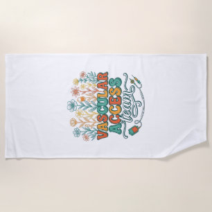 Toalha De Praia Equipe de Acesso Vascular Camisa Floral Médica Des