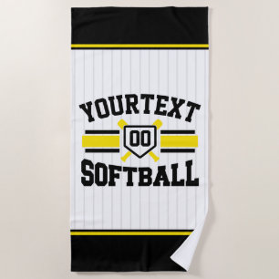Toalha De Praia Equipe de Varsity do Softball Player de NOME DE AD