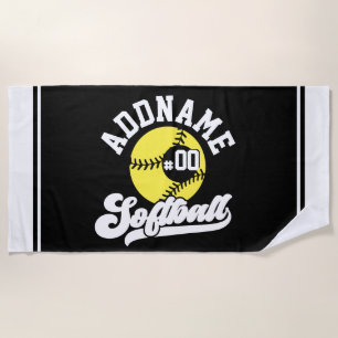 Toalha De Praia Equipe Retroativa de NOME ADD do Jogador de Softba